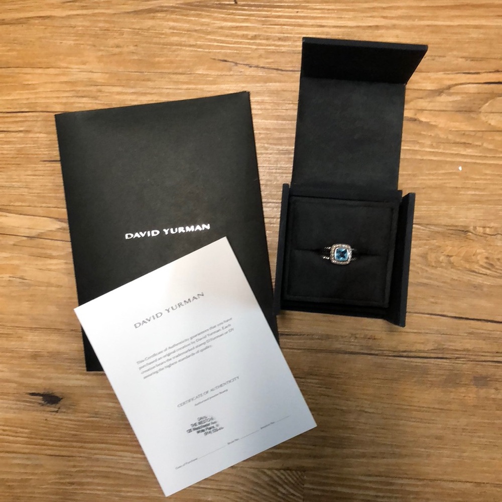 David Yurman Petite Albion Ring Blue Topaz